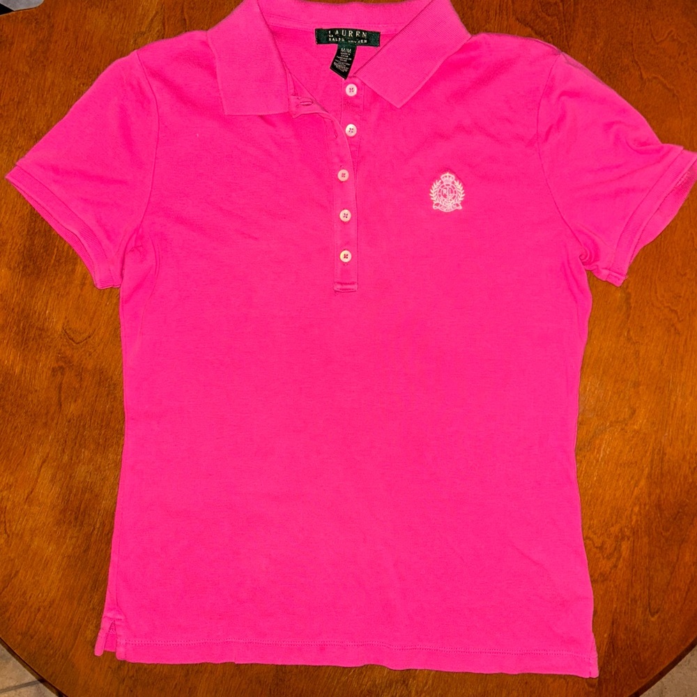 Lauren Ralph Lauren Bright Pink Short Sleeve Polo
